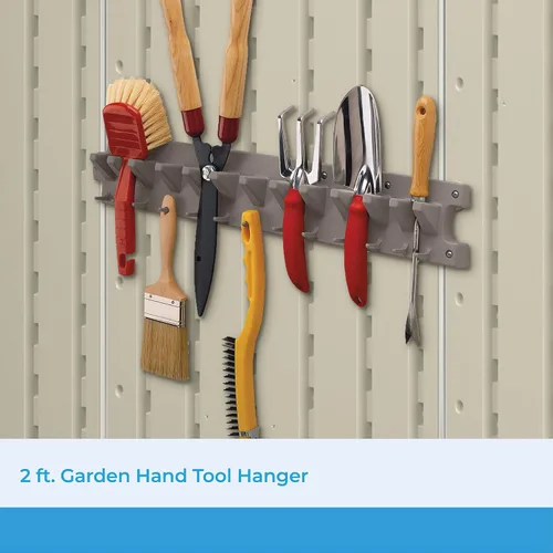 Miniatura 2 de Suncast 2' Wall Mount Tool Organizer for Hanging Lawn and Garden Tools, 30 lb. Weight Capacity, Gray, Made in the USA