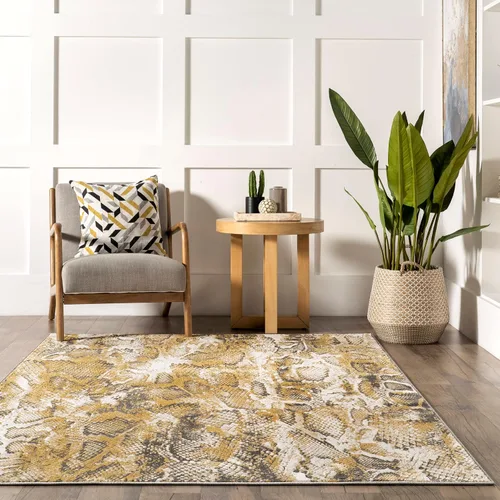 Miniatura 9 de nuLOOM Aideen Modern Snake Patterned Area Rug, 4x6, Beige
