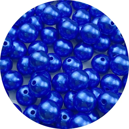 Miniatura 58 de 100 cuentas de perlas para manualidades, perlas de resina de 0.47 pulgadas para hacer joyas, cuentas redondas a granel con agujero para collares