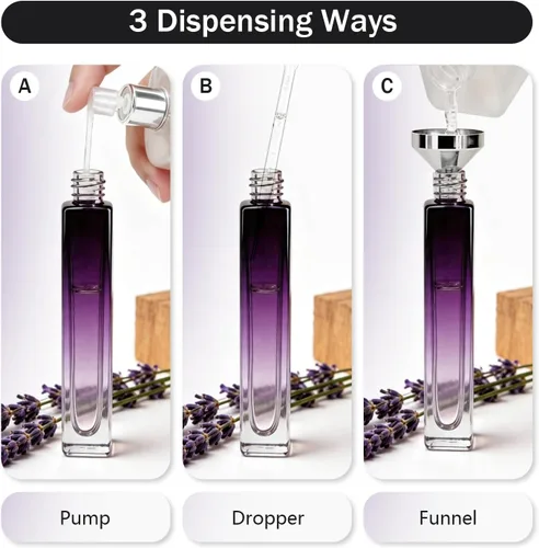 Miniatura 15 de Paquete de 25 botellas de perfume de viaje con atomizador a granel de 0.3 fl oz, botella vacía hidratante (ámbar)