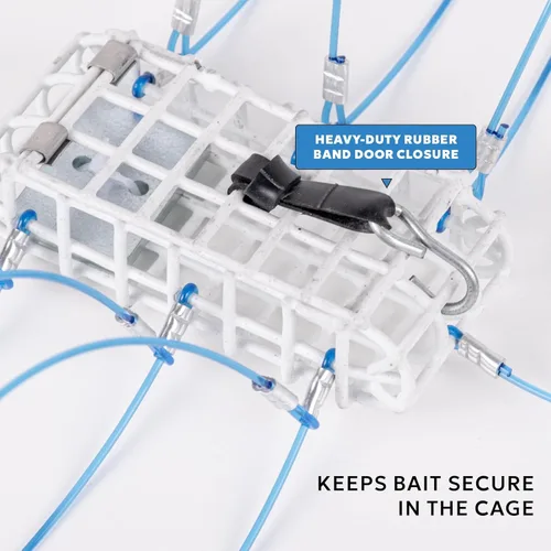 Miniatura 4 de Trampas para cangrejo con 6 bucles, bloque de acero galvanizado de 1 onza, caja rectangular para cangrejo para Dungeness, roca, cangrejo azul