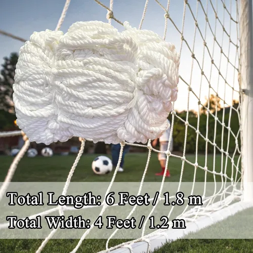 Miniatura 5 de Portería de fútbol, red de fútbol de 6 x 4 pies para patio trasero, equipo de entrenamiento portátil, portería de fútbol blanco resistente al aire