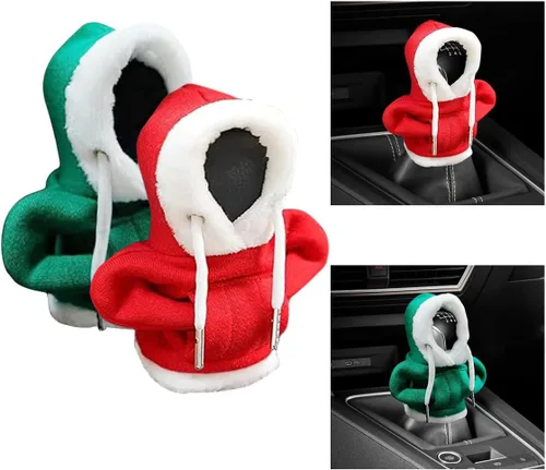 Miniatura 7 de Cubierta de capucha para palanca de cambios navideña, cubierta de capucha para cambios de estilo navideño, protector de invierno cálido para palanca