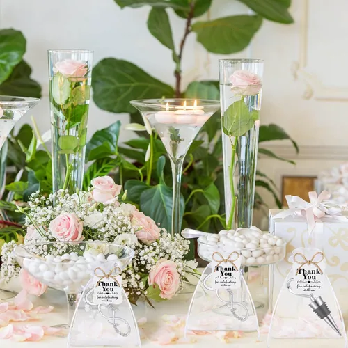 Miniatura 5 de Tanlade Juego de 60 piezas de recuerdos de fiesta de boda para invitados, tapón de vino y abridor de amor, regalos de despedida de soltera con 100