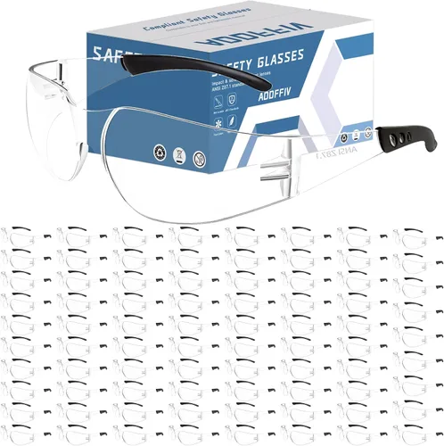 Miniatura 14 de Gafas de seguridad transparentes a granel de 100, lentes resistentes a impactos ANSI Z87.1, protección ocular para laboratorio, construcción 40