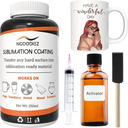 Revestimiento por sublimación – Kit de revestimiento universal de 8.5 fl oz para tazas, vasos, cerámica, madera, vidrio, metal, revestimiento