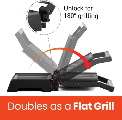 Miniatura 6 de Elite Gourmet EPN160X 5.5 x 5.3" Multifuncional, compacta prensa eléctrica Panini, parrilla de contacto, parrilla plana de 180°, ligera, placa