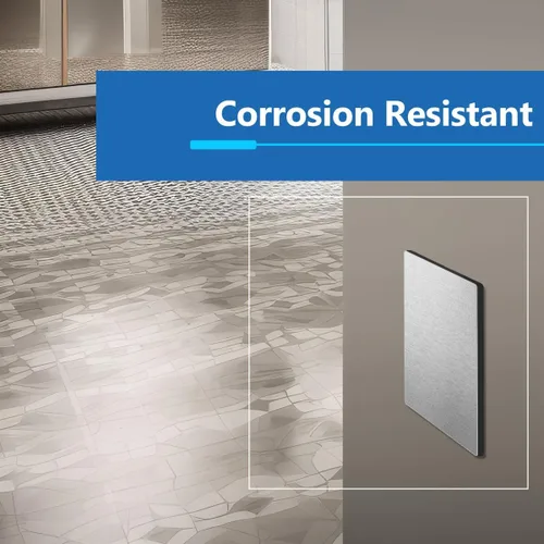 Miniatura 7 de LIDER Placa de pared de metal sin tornillos en blanco, resistente a la temperatura y a los impactos, acero inoxidable 304, mejora de decoración