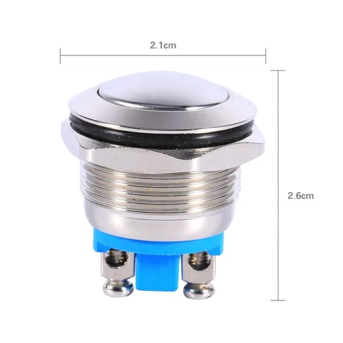Miniatura 7 de Fydun - Interruptor de botón de metal de 0.748 in, interruptor momentáneo de bocina de botón de 12 V para interruptor de coche, interruptor