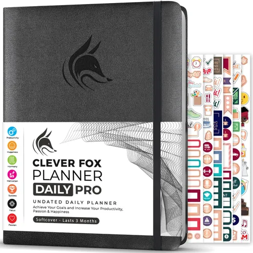 Miniatura 16 de Clever Fox Agenda Daily PRO – Agenda diaria de 8.5 x 11 pulgadas tamaño A4 y diario de gratitud para aumentar la productividad, gestión del tiempo