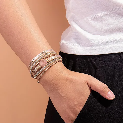Miniatura 3 de Pulseras bohemias de cuero con cierre magnético para mujer, Cuero sintético