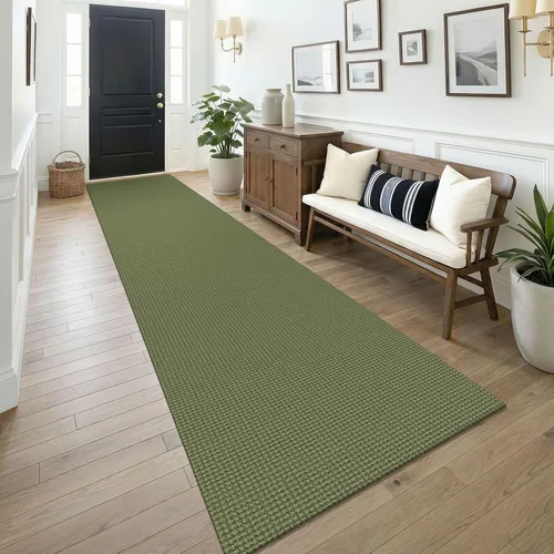 Miniatura 16 de KOZYFLY - Tapetes para entrada, lavable, tejido, con respaldo de goma antideslizante, de algodón, interiores, cocina, entrada, vestíbulo y puerta