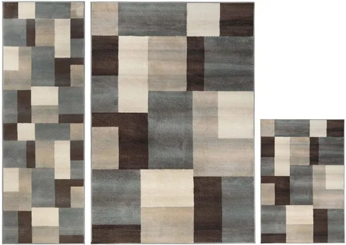 Miniatura 20 de Superior alfombra de área de la colección diseñador Clifton, 8 mm de altura de apilado, con respaldo de yute, diseño geométrico contemporáneo, Beige