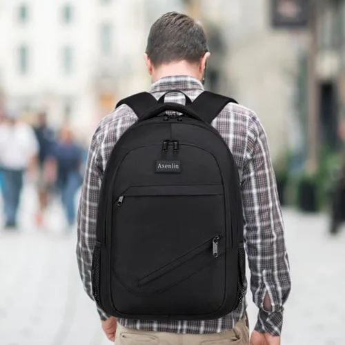 Miniatura 8 de Mochila Asenlin para portátil de viaje para mujeres y hombres, mochila resistente al agua para negocios, delgada y resistente, con puerto USB