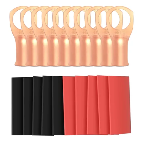 Miniatura 32 de 6 piezas 1/0 AWG - 1/2" (M12) Sanuke Terminales de anillo para cable de alambre con conectores de extremos resistentes para cable de batería, ojales