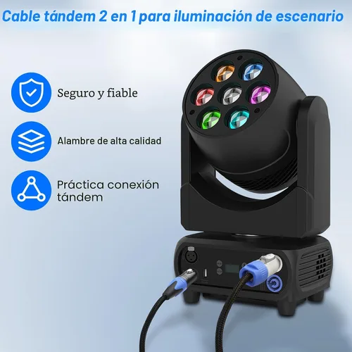Miniatura 6 de XMSJSIY PowerCon/XLR Cable de enlace combinado de audio de 16 AWG, 3 pines, entrada de CA PowerCon a salida y cable combinado de audio XLR macho a
