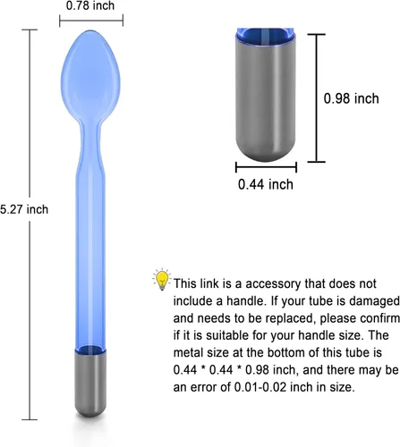 Miniatura 9 de Electrodo Wand Tubo de vidrio de mano Piezas de repuesto para instrumentos de alta frecuencia Elitzia ETJX006AS (lengua azul)