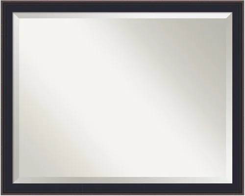 Miniatura 60 de Amanti Art Espejo de baño de madera, espejo de pared negro Ashton para usar como espejo de tocador de baño sobre el fregadero