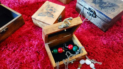 Miniatura 9 de JB&C Premium Caja de joyería pequeña de girasol y mariposa, caja de recuerdo para niñas, mujeres, idea de regalo, adornos para amantes