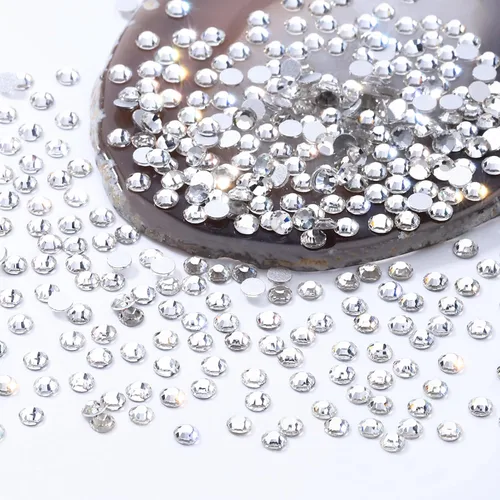 Miniatura 5 de Diamantes de imitación transparentes con parte trasera plana, diamantes de imitación de vidrio para arte de uñas y manualidades, fijación