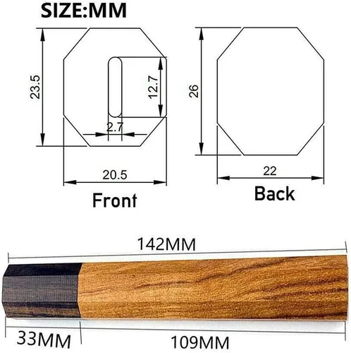 Miniatura 4 de 1PC cuchillo de cocina de estilo japonés mango octogonal asas Safflower Cuchillos