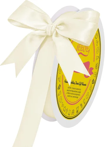 Miniatura 186 de Cinta de satén blanca antigua de doble cara de 1-1/2 pulgadas x 50 yardas, cinta de poliéster para envolver regalos, día de San Valentín, bodas
