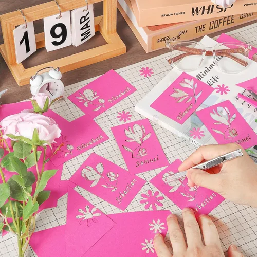 Miniatura 7 de Uncle Paul 40 hojas de cartulina rosa Bloming – 8.5 x 11 pulgadas de doble cara, papel de impresora de 65 libras, perfecto para álbumes de recortes