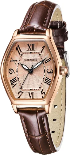 Miniatura 2 de Women's Leather Band Watch, Dainty Elegant Barrel-Shaped Women Watches Classic Vintage Retro Ladies Dress Wrist Watch, Gifts Present for Her