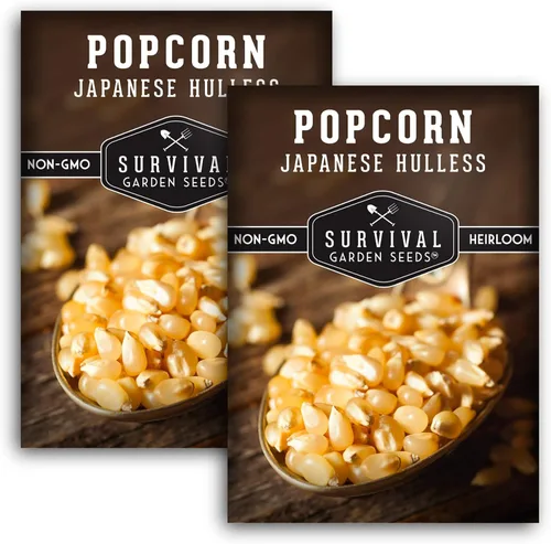 Miniatura 10 de Survival Garden Seeds - Semilla de Maíz Sin Cáscara Japonés para Plantar - 1 Paquete con Instrucciones para Plantar y Cultivar Deliciosas Palomitas