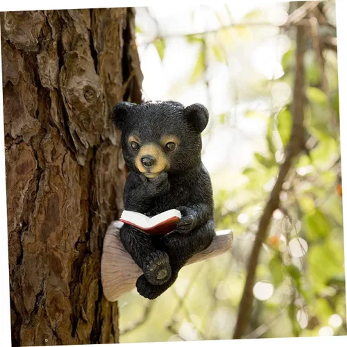 Miniatura 8 de BESPORTBLE Luz solar de oso para exteriores, luces de decoración al aire libre, luz para patio exterior, estatua solar de oso, estatua