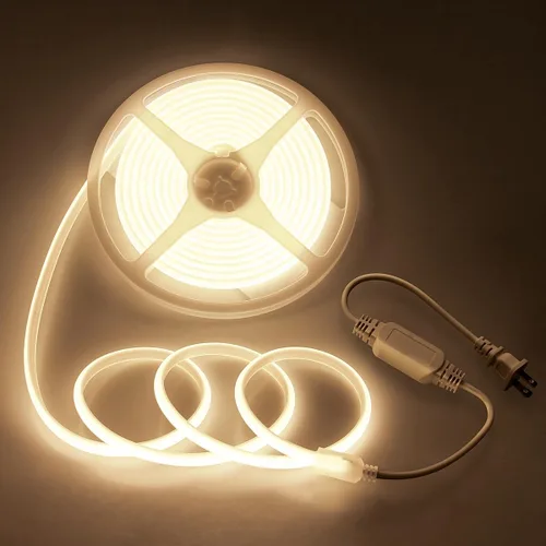 Miniatura 9 de Aclorol Tiras de Luces LED COB de 16.4 Pies para Exteriores, Luz Flexible LED Impermeable AC 110V-120V, Cuerda de Luz LED con Enchufe