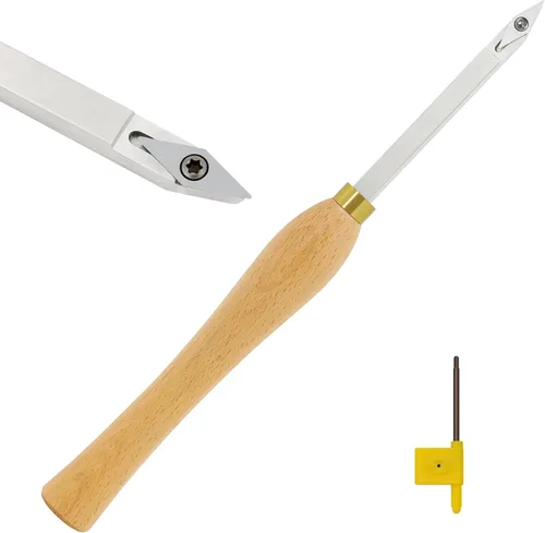 Herramienta de detallado de torneado de madera de tamaño pequeño, cincel de torno de carburo con inserto en forma de diamante, raspador reemplazable