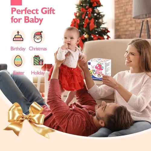 Miniatura 9 de hahaland Juguetes para bebés de 6 a 12 meses – Juguetes Montessori para niña de 6 meses, mi primera casa de hongos con animales rellenos