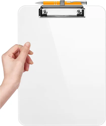Miniatura 21 de Sooez Portapapeles de plástico con soporte para bolígrafo, [10% más grueso] Tableros de clip de 8.5 x 11 pulgadas con clip de perfil bajo, lindo