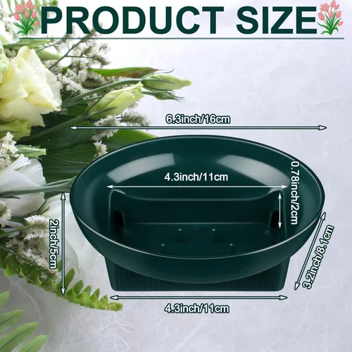 Miniatura 2 de Karenhi 18 piezas de suministros florales, cuencos verdes, suministros florales para arreglos florales, tamaño grande, 6.3 pulgadas, cuencos