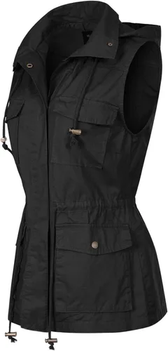 Miniatura 2 de MixMatchy chaleco con cordón para mujer, ligero, holgado, chaleco utilitario
