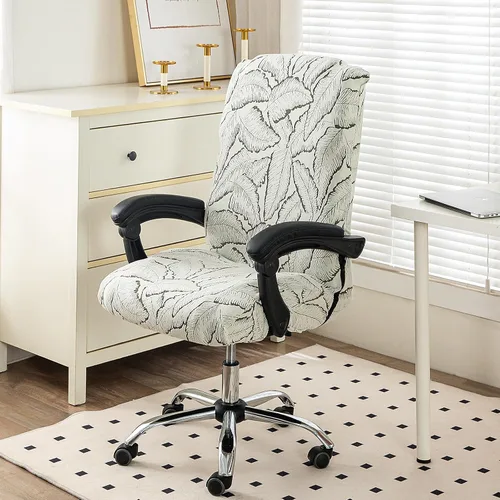 Miniatura 4 de Funda elástica con estampado para silla de computadora, fundas duraderas con cremallera para silla de oficina, fundas elásticas para silla de 16