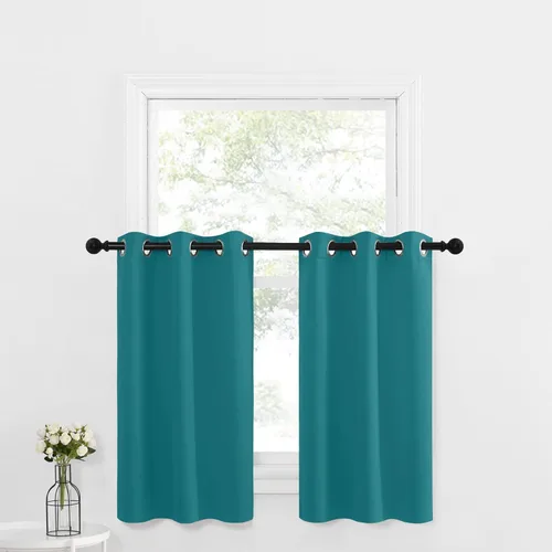 Miniatura 18 de NICETOWN Cortinas opacas de cocina para ventana sobre el fregadero, aislamiento térmico, decoración del hogar, pequeños niveles opacos con ojales