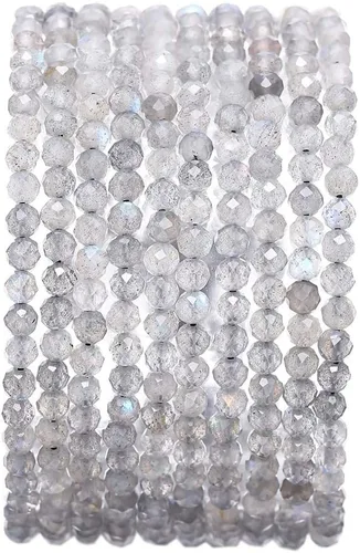 Miniatura 25 de BEADIA Cuentas Facetadas de Piedra Natural Amazonita Rondelle 3x4mm Cuentas Semipreciosas Sueltas para Hacer Joyas 38cm
