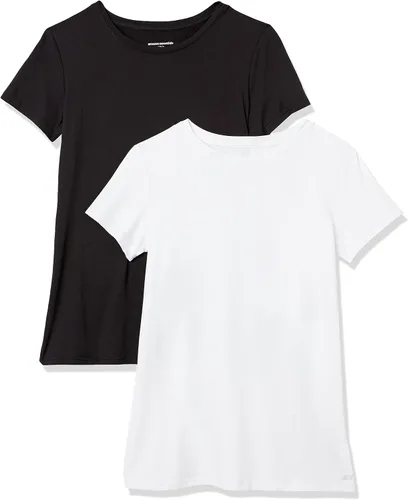 Tienda Essentials - Camiseta Tech elástica de manga corta con cuello redondo para mujer (disponible en tallas extragrandes), paquete múltiple