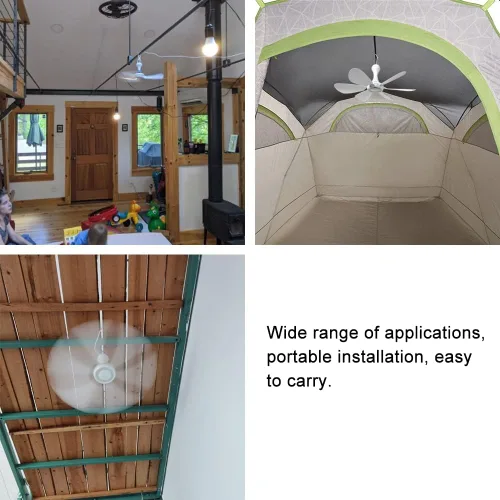 Miniatura 5 de Mini ventilador de techo pequeño USB silencioso camping opcional emergencia portátil colgante al aire libre Gazebo Canopy Ventiladores silenciosos