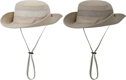 Miniatura 9 de Sombrero de sol para niños con protección solar UPF 50+, sombrero de pescador para niños y niñas, ala ancha, verano, playa, pesca, safari, sombrero