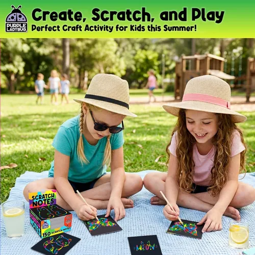 Miniatura 2 de Mininotas raspables: 150 hojas negras con holograma de brillo plateado o arco iris para niños, hojas para arte y manualidades y garabateo. Incluye