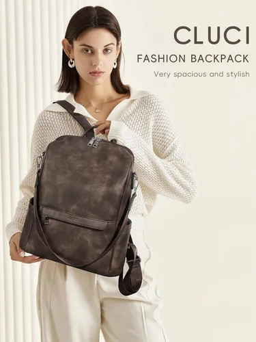 Miniatura 2 de CLUCI Mochila Bolso para Mujeres de Cuero PU Antirrobo Grande de Diseñador de Moda Bolsa de Viaje Bolsos de Hombro para Damas Purse, Fashion