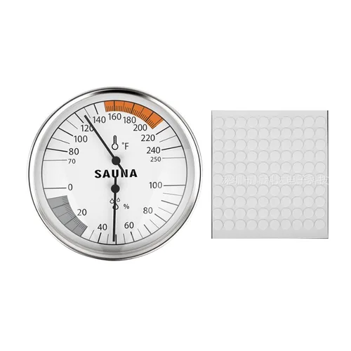 Miniatura 9 de Termómetro e higrómetro de sauna, medidor de temperatura colgante 2 en 1 y termostato con puntos pegajosos, pantalla de 3.9 pulgadas, 70-250 °F