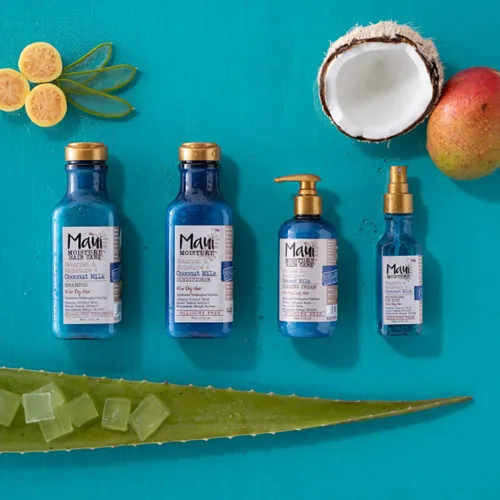 Miniatura 13 de Maui Moisture Nourish & Moisture + Champú de leche de coco + acondicionador para hidratar y desenredar el cabello rizado, champú hidratante diario