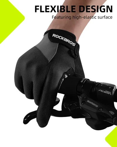 Miniatura 5 de ROCKBROS Guantes de ciclismo para hombres y mujeres Guantes transpirables de gel para bicicleta de montaña Guantes de ciclismo antideslizantes