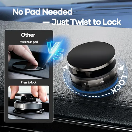 Miniatura 6 de Soporte magnético de teléfono para automóvil Magsafe, giratorio en 360°, ventosa de vacío de 70+libras con nano gel incorporado, soporte magnético