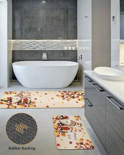 Miniatura 5 de Tapete de baño de gnomos de calabaza, antideslizante, de secado rápido y absorbente, tierra de diatomeas, fregadero, dormitorio, cocina, lavable