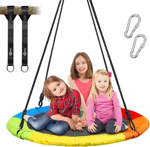 Miniatura 10 de Trekassy - Columpio de árbol de 40.0 in, soporta 700 lb, para niños, adultos, 900D, Oxford, resistente al agua con 2 piezas de correas para colgar